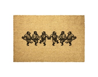 Dancing Bears Coir Doormat: Funny Welcome Mat