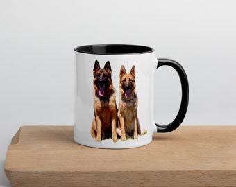 Keramische chocolademok koffie portret Duitse herder