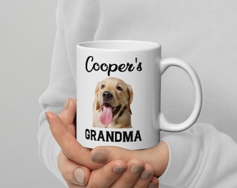 Personalized Dog Grandma Coffee Mug: Custom Pet Portrait Gift