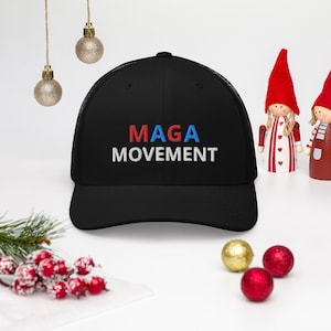 Maga Movement Trucker Hat, Make America Great Again Embroidered Dad Hat