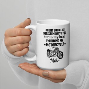 Motorrad-Tasse mit individuellem Namen: Biker Geschenk