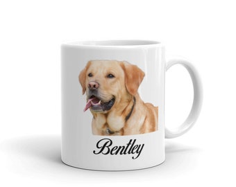 Taza de café con foto de perro personalizada: regalo personalizado con retrato de mascota