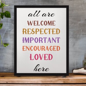 Equality Kindness Poster: Classroom Inclusion Decor (Digital Download)