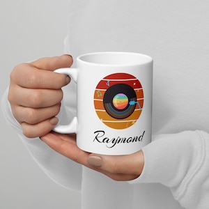 Custom Name Vinyl Record Mug: Music Lover Gift