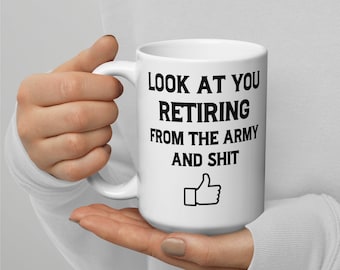 Tazza da caffè divertente per pensionamento dell'esercito, regalo scherzoso militare