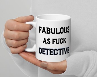 Detective Gifts: Ceramic Mug for Women, Promoted Female Investigator, Mom Sleuth Birthday Present