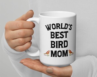 Bird Mom Mug, Ceramic Bird Lover Gift