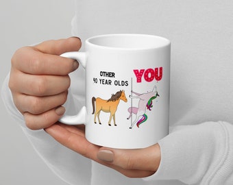 Funny 40th Birthday Unicorn Coffee Mug
