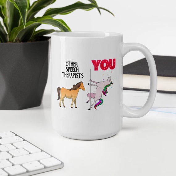 Lustige Logopädin Tasse Mit Einhorn – Geschenk Für Logopädinnen, Spülmaschinenfest, 330 Ml