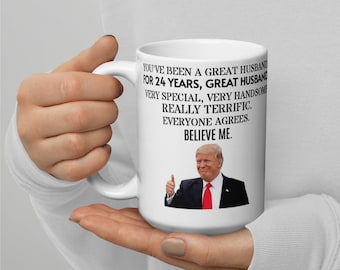 24th Anniversary Ceramic Mug Gift, Trump Mug