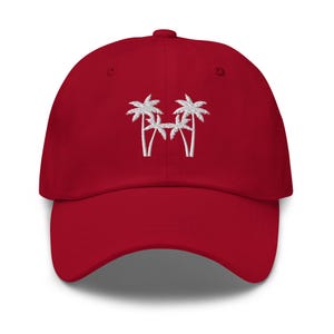 Embroidered Palm Tree Adjustable Baseball Hat, Summer Beach Hats, Bridesmaid Gifts, Spring Break Cap
