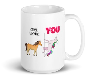 Unicorn Lawyer Mug: Funny Attorney Gift, Law School Graduation