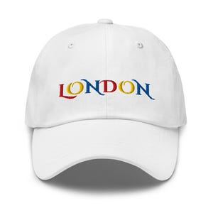London Embroidered Adjustable Hat, The City of London Baseball Cap, London Dad Hat, Colorful London Embroidery