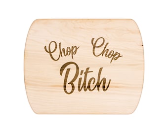 Funny Engraved Maple & Walnut Cutting Board, Vulgar Kitchen Decor