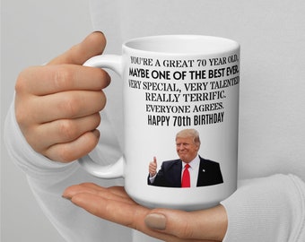 Zabawny kubek na 70. urodziny Trumpa