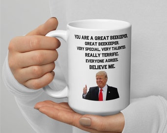 Funny Donald Trump Beekeeper Mug: Novelty Coffee Tea Cup