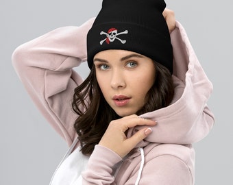 Pirate Skull Crossed Bones Halloween Beanie Hat