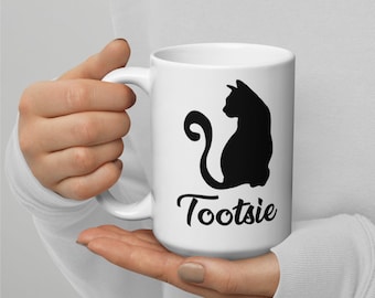 Custom Black Cat Mug: Personalized Cat Lover Gift