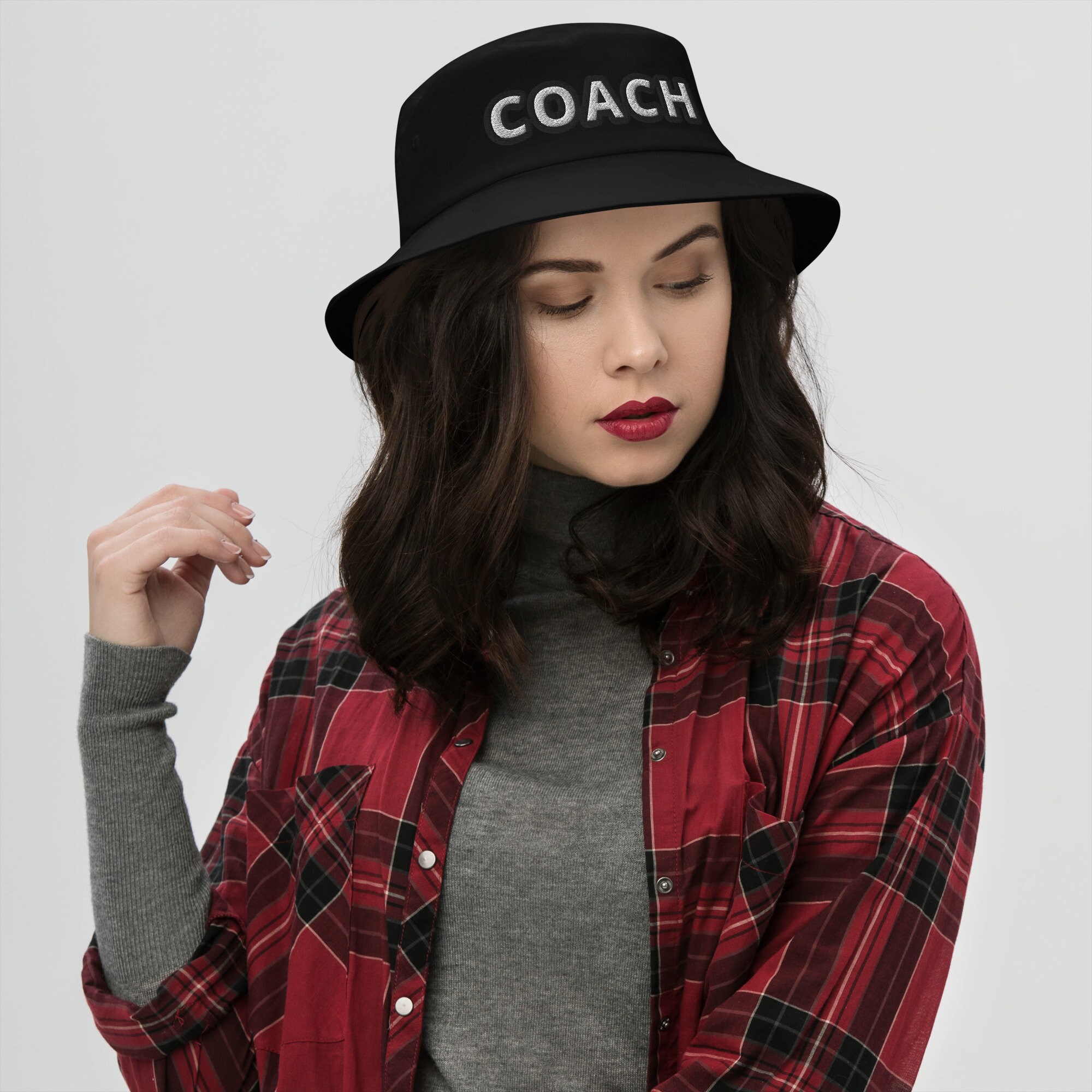 Embroidered Coach Bucket Hat: Cotton Twill Sun Hat - Etsy display picture 2