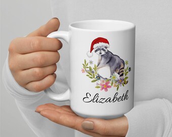 Personalized Raccoon Coffee Mug: Whimsical Gift for Raccoon Lovers