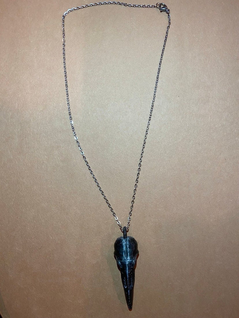 Collana Punk Vintage Con Ciondolo Teschio Di Corvo E Corona - Gioiello Gotico Donna In Lega, Catena Regolabile, Idea Regalo Originale Per Amanti Dello Stile Dark