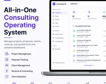 Professioneel zakelijk dashboard voor onafhankelijke professionals | Consulting Business-besturingssysteem