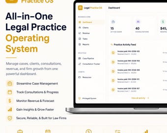 Besturingssysteem voor juridische praktijk | Professioneel zakelijk dashboard | voor onafhankelijke professionals