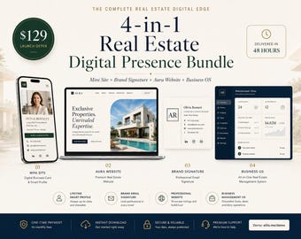 Real Estate Digital Brand Kit, vCard Bio Link, WordPress Website, Email Signature & Business OS