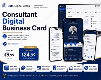Consultant, coach, digitaal visitekaartje voor kleine bedrijven, Vcard, Biolink: kant-en-klare korte URL en beheerdersdashboard.