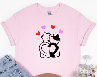 Valentines Day Cats T-Shirt, Cat Lover Gift