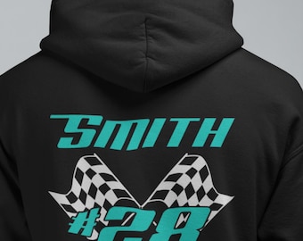 Custom Race Car Number Hoodie: Personalized Racing Team Apparel