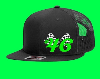 Custom Racing Number Flat Bill Hat: Race Day Snapback