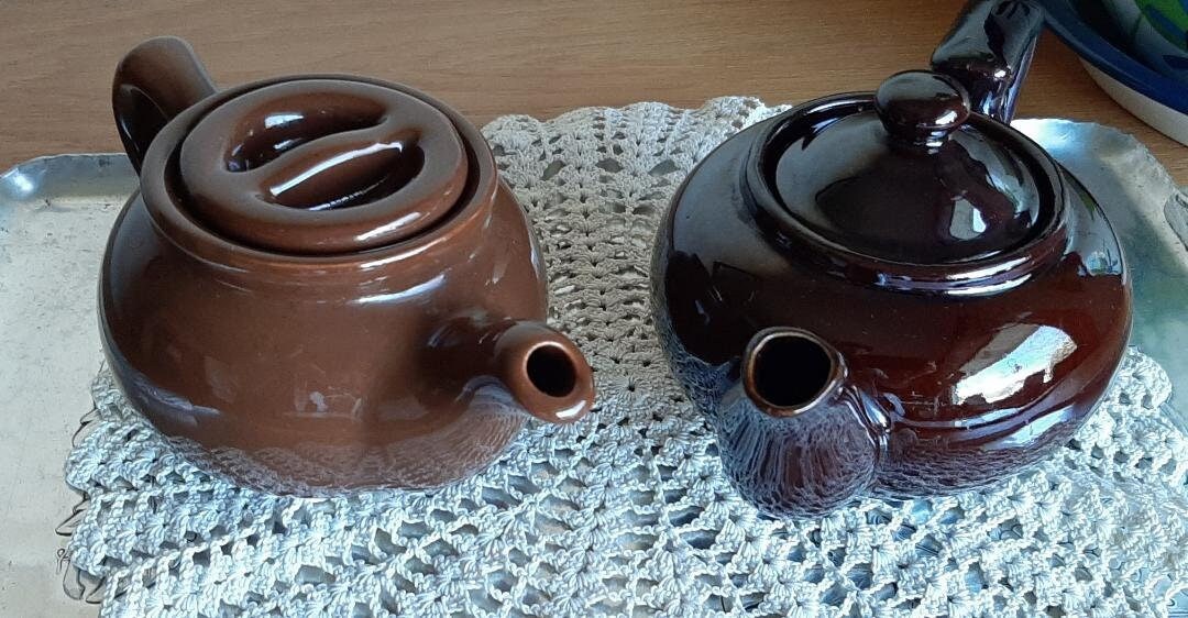 Vintage Brownware Personal Size Ceramic Teapots - Etsy