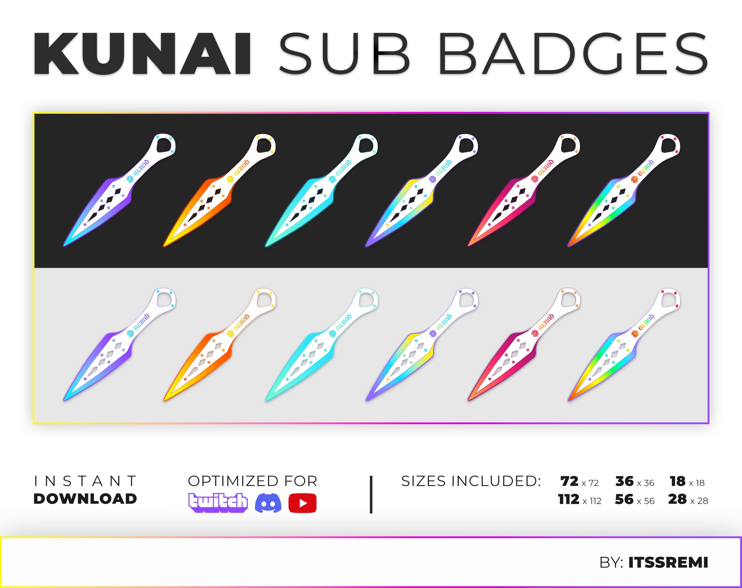 Kunai Twitch Badge Graphic by KEN111 · Creative Fabrica