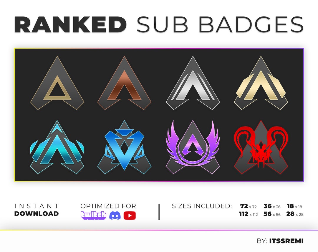 Apex Legends Ranked Sub Badges for Twitch Etsy