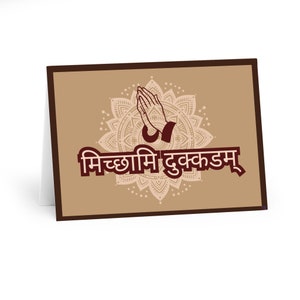Tarjetas Michhami Dukkadam para Paryushan Parv (paquete de 5)