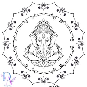 Ganesha&#39;s Blessings: A Divine Coloring Journey, Ganesh Coloring Pages
