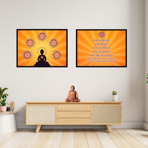 Printable Jain Panel Paintings - Navkar Mantra, Om, and the 5 Principles of Jainism