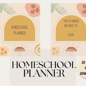 Homeschool Planner - Printable - Lesson Planner - Weekly Planner - Schedule - Attendance - Unit Study - Reading Log - Digital Download