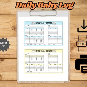 Documenti per l'asilo nido, diario giornaliero del bambino, rapporto sulla babysitter, registro dell'assistenza all'infanzia, rapporto giornaliero, rapporto sulla tata, download immediato di PDF - tema arcobaleno carino!