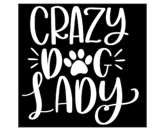 Crazy Dog Lady car decal, Crazy Dog Lady sticker, Car window decal, Bumper sticker, Dog sticker, Dog lovers sticker, Vinyl car decal, Dog