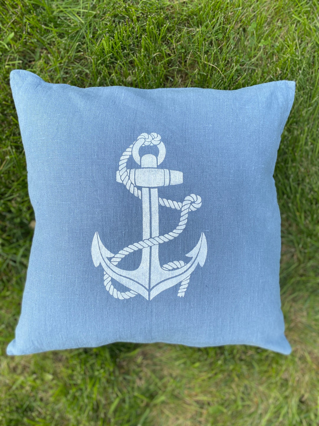 Anchor Pillow Cover Coastal Décor Nautical Pillow Boat Etsy
