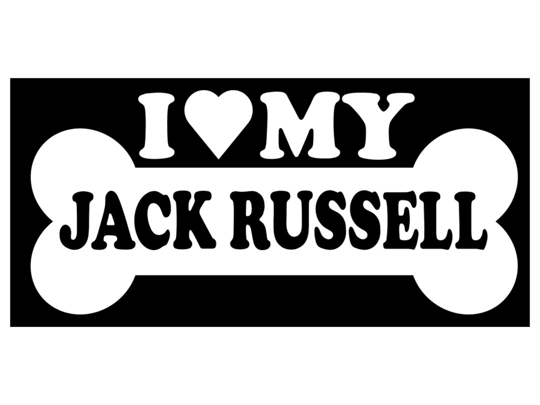 I Love My Jack Russell Car Window Decal, Jack Russell Sticker, Car