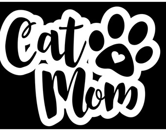 Cat mom car decal, Cat mom sticker, Cat lover decal, Cat Mom, Car window decal, Car sticker, bumper sticker, Truck window decal