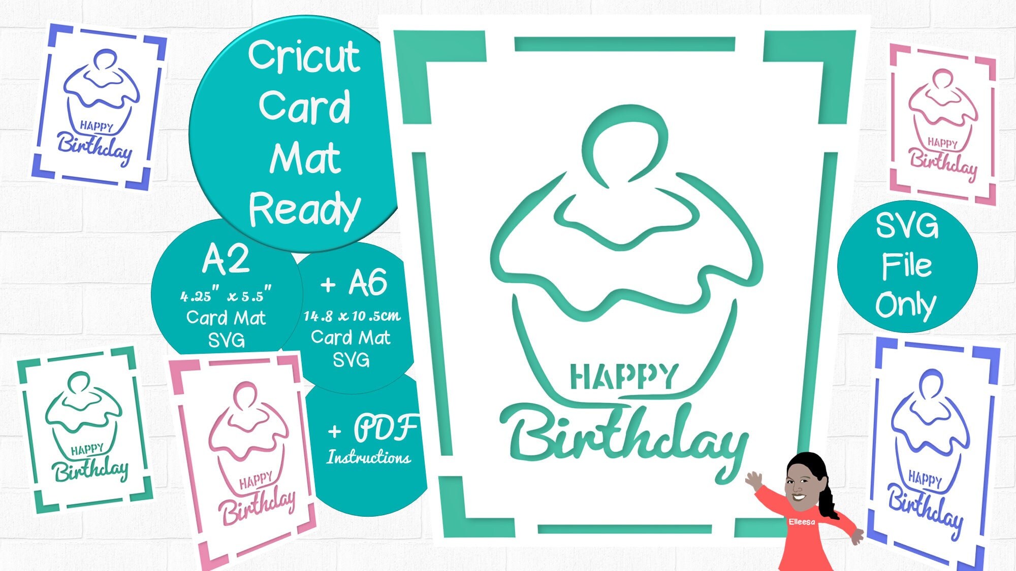 Cupcake Svg for Cricut/cricut Joy Card Mat Digital Download 