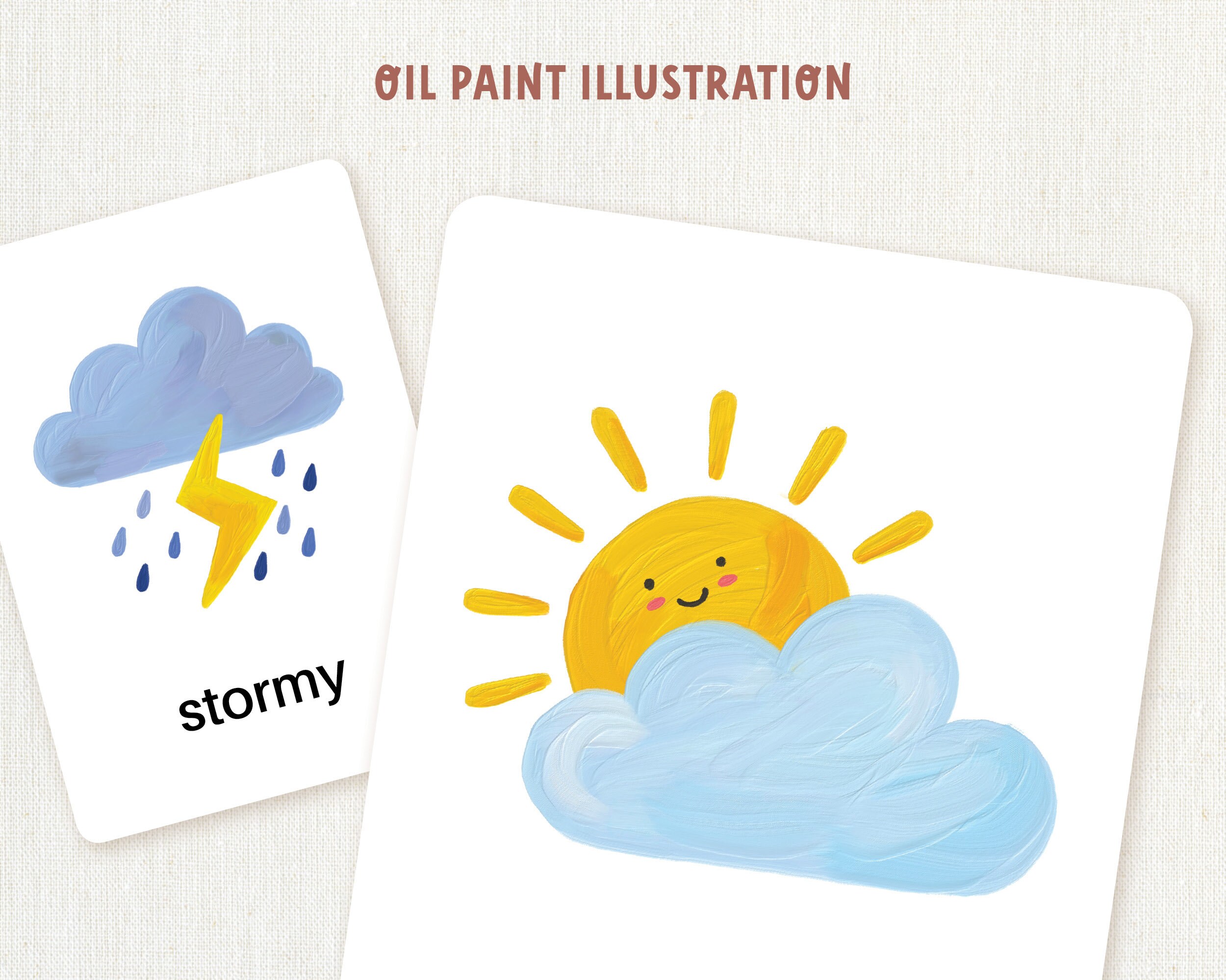 Weather Flashcards - Printable Kids Weather Activity - Montessori 3 ...