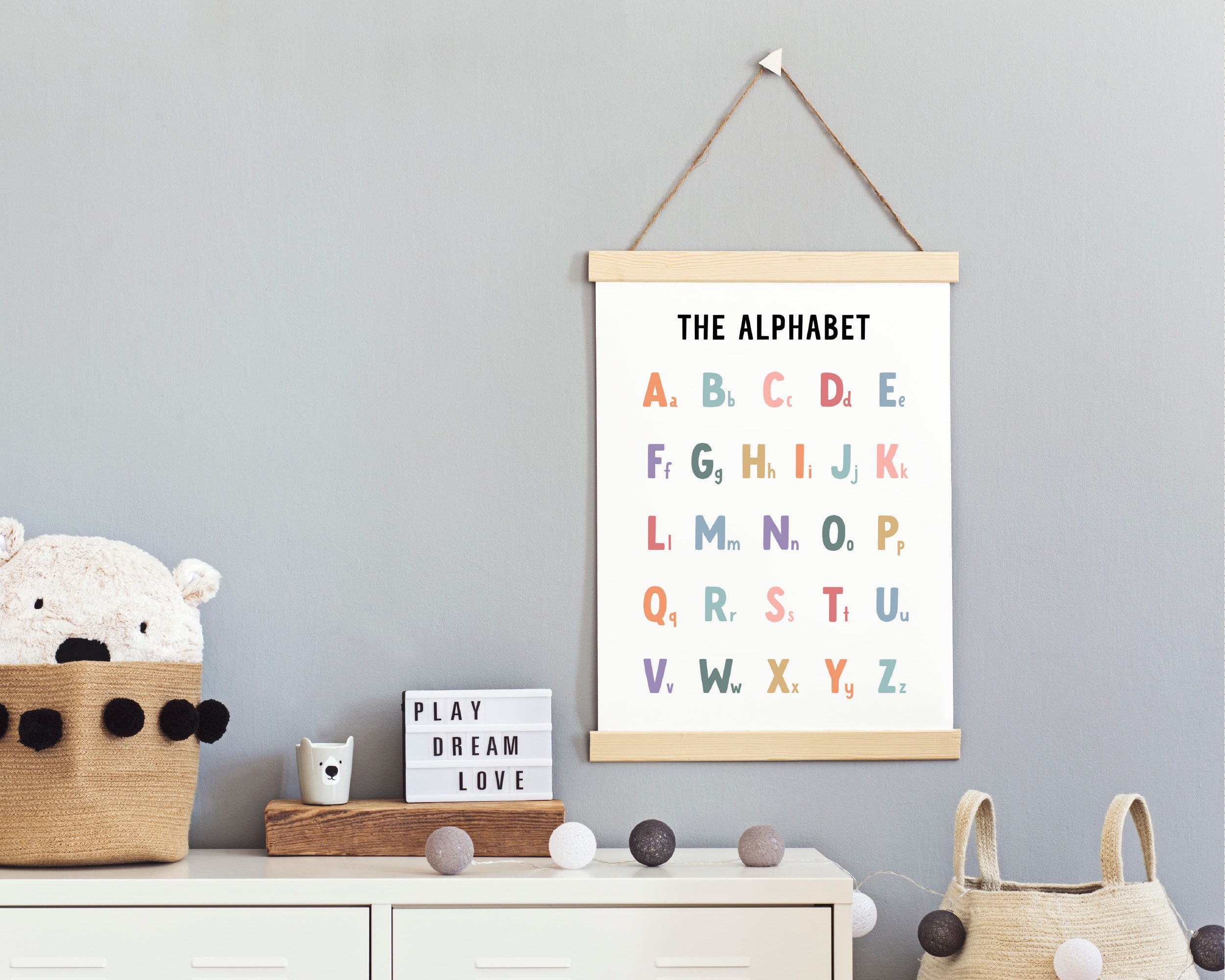 Alphabet Print, Educational Alphabet Poster, Printable Wall Art ...