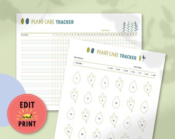 Plant Care Tracker Printable - Plant Watering Log - Plant Care Calendar - Watering Schedule Chart - Plant Care Chart - PDF Instant download