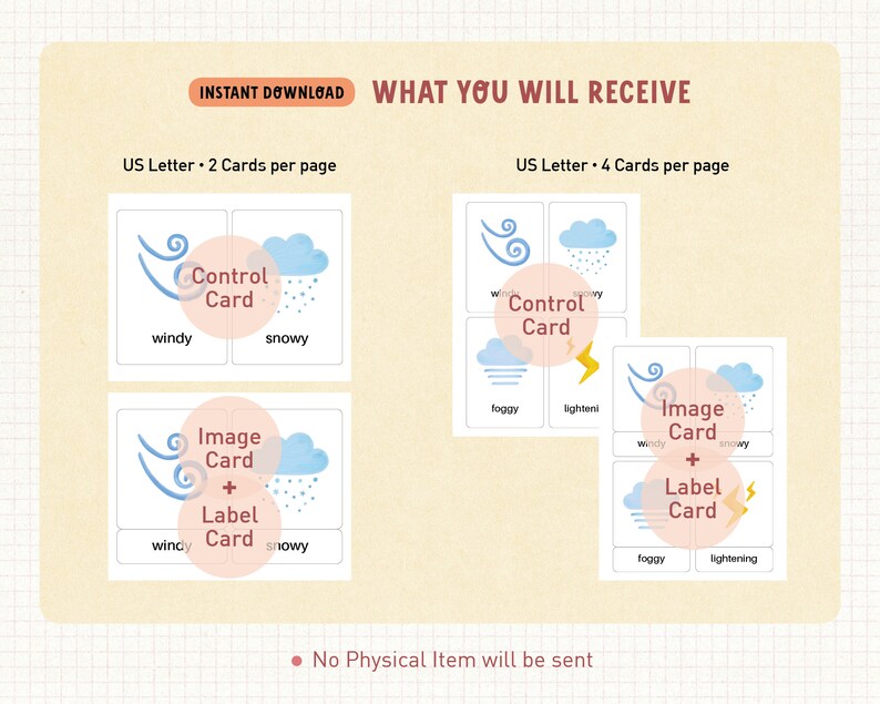 Weather Flashcards - Printable Kids Weather Activity - Montessori 3 ...