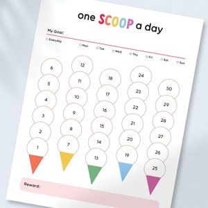 Reward Chart Printable - Kids Habit Tracker - 30days Goal Tracker - Daily Routine - Goal Chart - Chore Tracker - PDF - Instant download